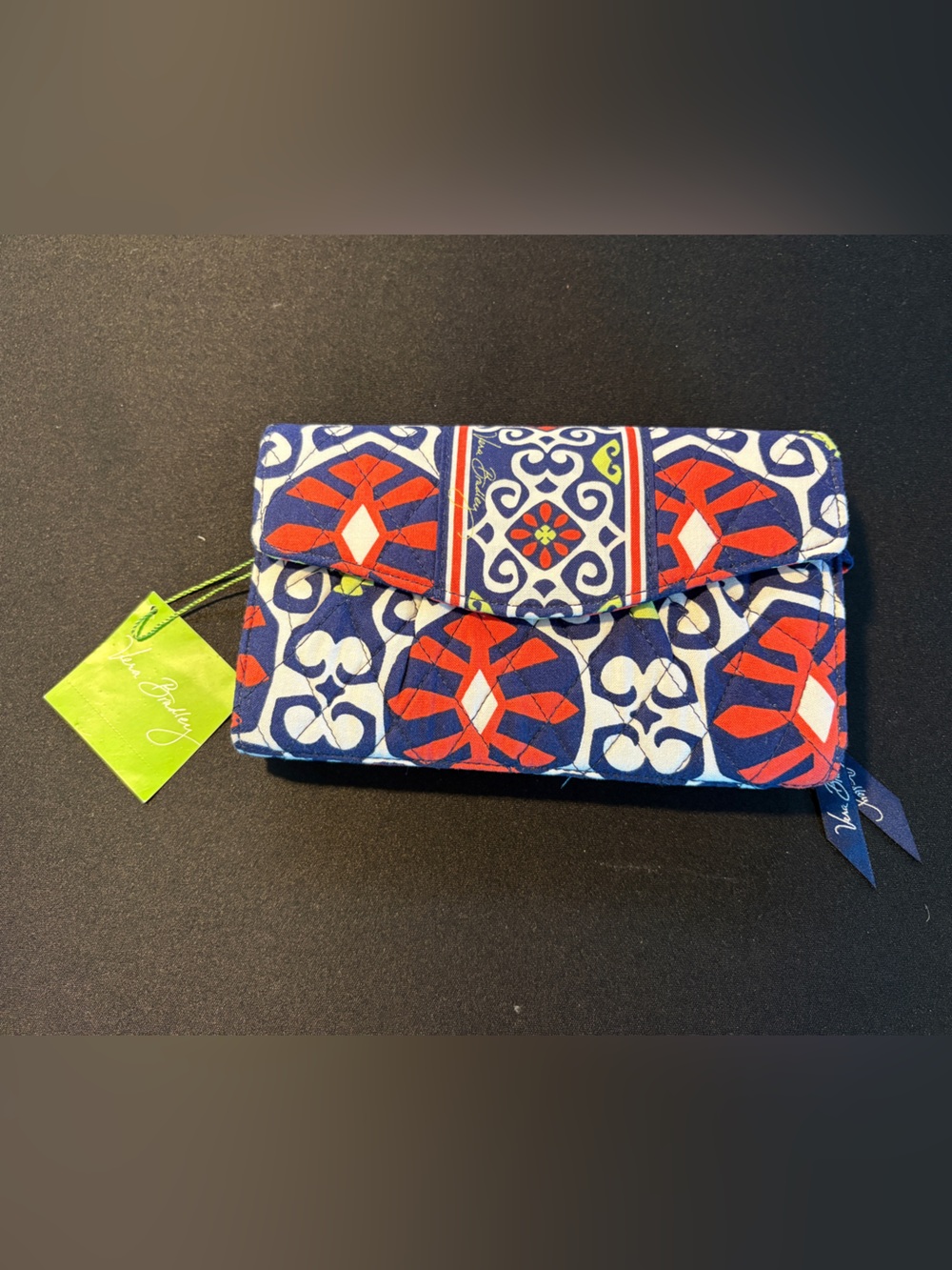 Vera Bradley Blue & Red Patterned Women's Wallet Clutch NWT
